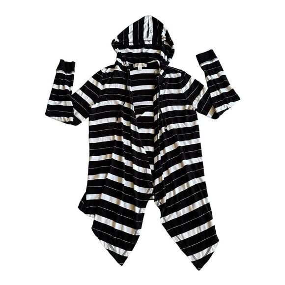 Michael Kors Womens long sleeve hood cardigan black white Small viscose stretch‎ - Picture 5 of 14